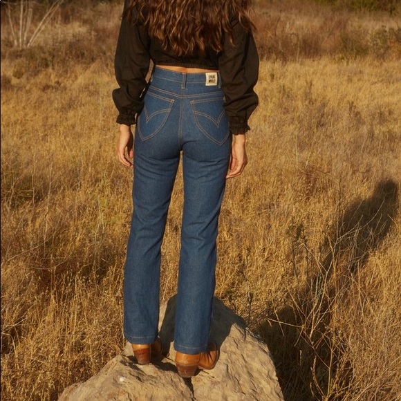 Lykke Wullf cowgirl jeans US 8 indigo - SOLD OUT! High waist flare denim - Picture 3 of 7